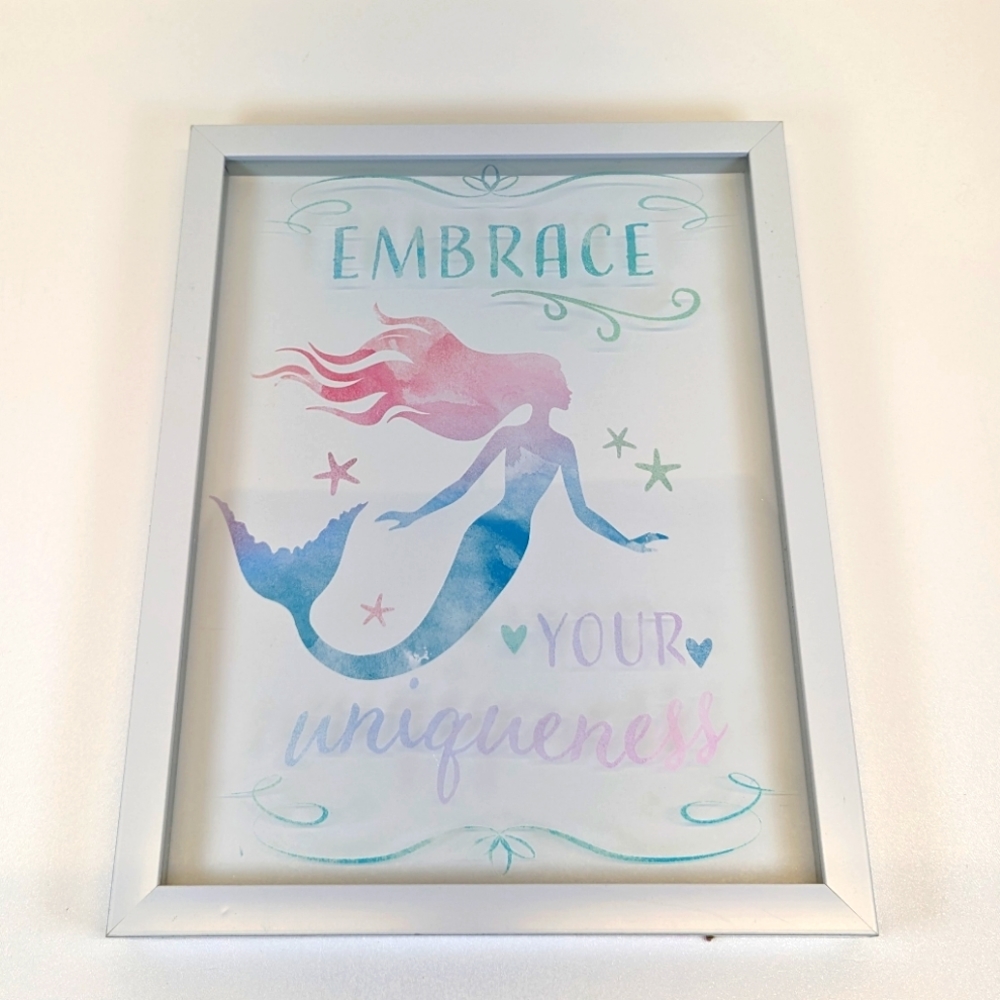 Nanette Lepore Embrace Your Uniqueness Mermaid Wall Art Framed Glass